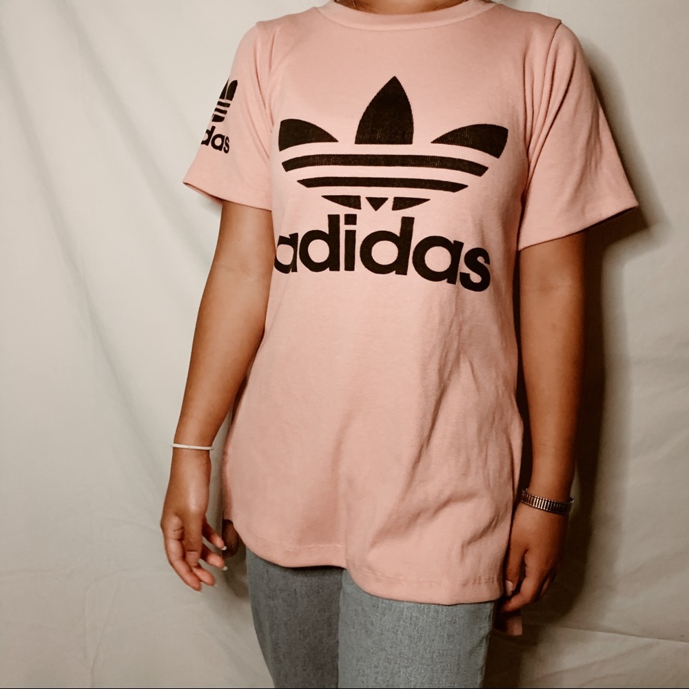 SOLD** Pink long Adidas Womens T Shirt